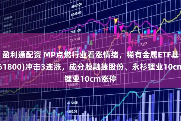 盈利通配资 MP点燃行业看涨情绪，稀有金属ETF基金(561800)冲击3连涨，成分股融捷股份、永杉锂业10cm涨停